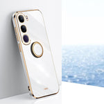 XINLI custodia per telefono in TPU elettrolitico con bordo dritto 6D con supporto per anello, For vivo V40 Lite 5G, For vivo S18 Pro, For vivo S18e