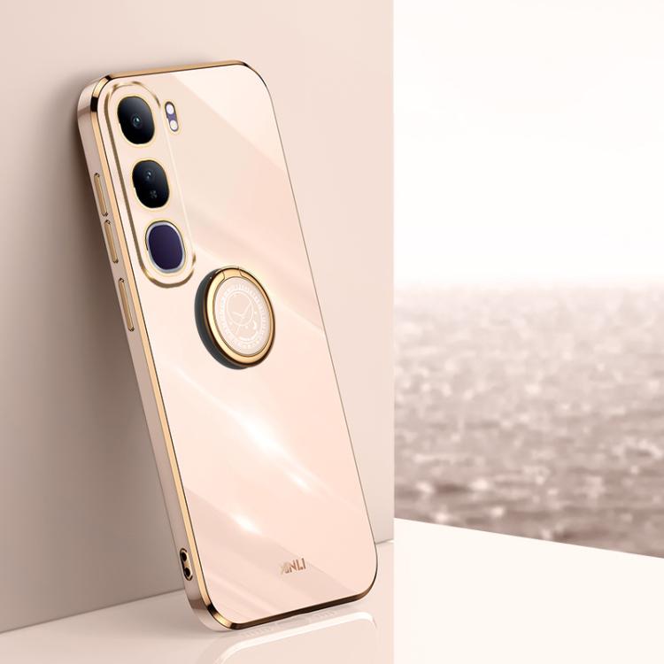 XINLI custodia per telefono in TPU elettrolitico con bordo dritto 6D con supporto per anello, For vivo V40 Lite 5G, For vivo S18 Pro, For vivo S18e