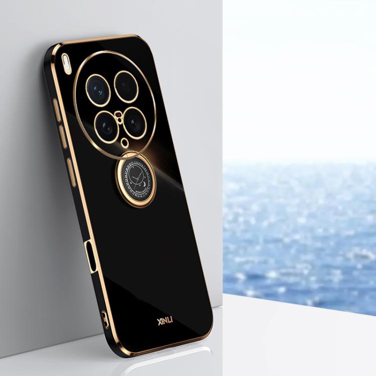XINLI custodia per telefono in TPU elettrolitico con bordo dritto 6D con supporto per anello, For vivo S30 Pro mini 5G, For vivo S30 5G, For vivo X200 Ultra