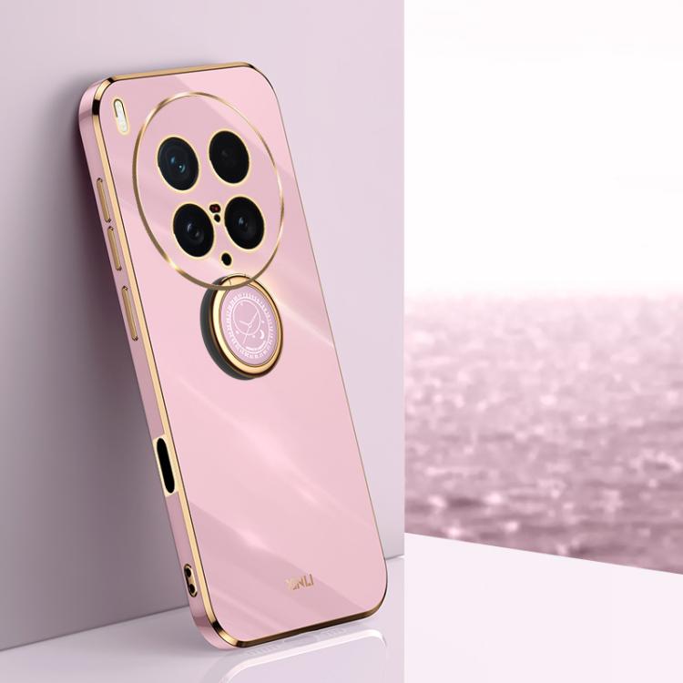 XINLI custodia per telefono in TPU elettrolitico con bordo dritto 6D con supporto per anello, For vivo S30 Pro mini 5G, For vivo S30 5G, For vivo X200 Ultra