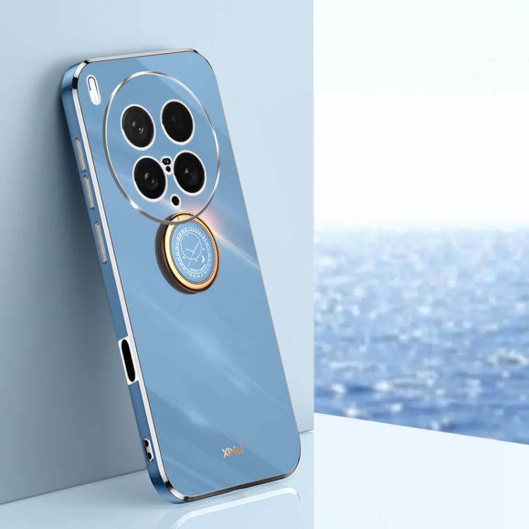 XINLI custodia per telefono in TPU elettrolitico con bordo dritto 6D con supporto per anello, For vivo S30 Pro mini 5G, For vivo S30 5G, For vivo X200 Ultra