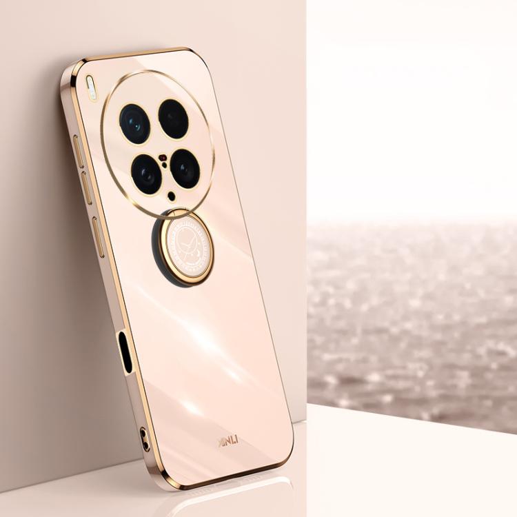 XINLI custodia per telefono in TPU elettrolitico con bordo dritto 6D con supporto per anello, For vivo S30 Pro mini 5G, For vivo S30 5G, For vivo X200 Ultra