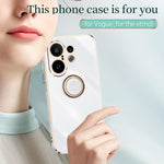 XINLI custodia per telefono in TPU elettrolitico con bordo dritto 6D con supporto per anello, For vivo S30 Pro mini 5G, For vivo S30 5G, For vivo X200 Ultra