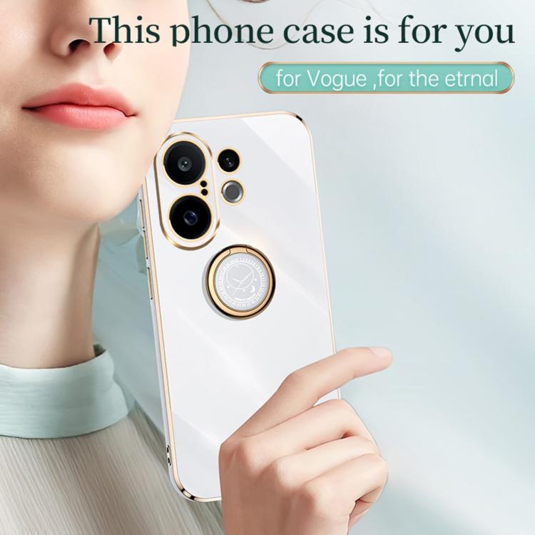 XINLI custodia per telefono in TPU elettrolitico con bordo dritto 6D con supporto per anello, For vivo S30 Pro mini 5G, For vivo S30 5G, For vivo X200 Ultra