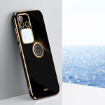 XINLI custodia per telefono in TPU elettrolitico con bordo dritto 6D con supporto per anello, For vivo V40 Lite 5G, For vivo S18 Pro, For vivo S18e