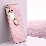 XINLI custodia per telefono in TPU elettrolitico con bordo dritto 6D con supporto per anello, For vivo V40 Lite 5G, For vivo S18 Pro, For vivo S18e