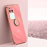 XINLI custodia per telefono in TPU elettrolitico con bordo dritto 6D con supporto per anello, For vivo V40 Lite 5G, For vivo S18 Pro, For vivo S18e