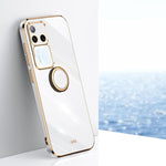 XINLI custodia per telefono in TPU elettrolitico con bordo dritto 6D con supporto per anello, For vivo V40 Lite 5G, For vivo S18 Pro, For vivo S18e