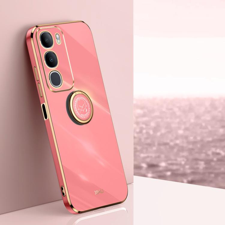XINLI custodia per telefono in TPU elettrolitico con bordo dritto 6D con supporto per anello, For vivo Y50 5G, For vivo Y500 5G, For vivo V60 5G Global