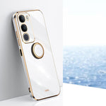 XINLI custodia per telefono in TPU elettrolitico con bordo dritto 6D con supporto per anello, For vivo Y50 5G, For vivo Y500 5G, For vivo V60 5G Global