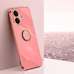XINLI custodia per telefono in TPU elettrolitico con bordo dritto 6D con supporto per anello, For vivo X300 Pro, For vivo X300 5G, For vivo V60 Lite 5G