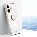 XINLI custodia per telefono in TPU elettrolitico con bordo dritto 6D con supporto per anello, For vivo X300 Pro, For vivo X300 5G, For vivo V60 Lite 5G