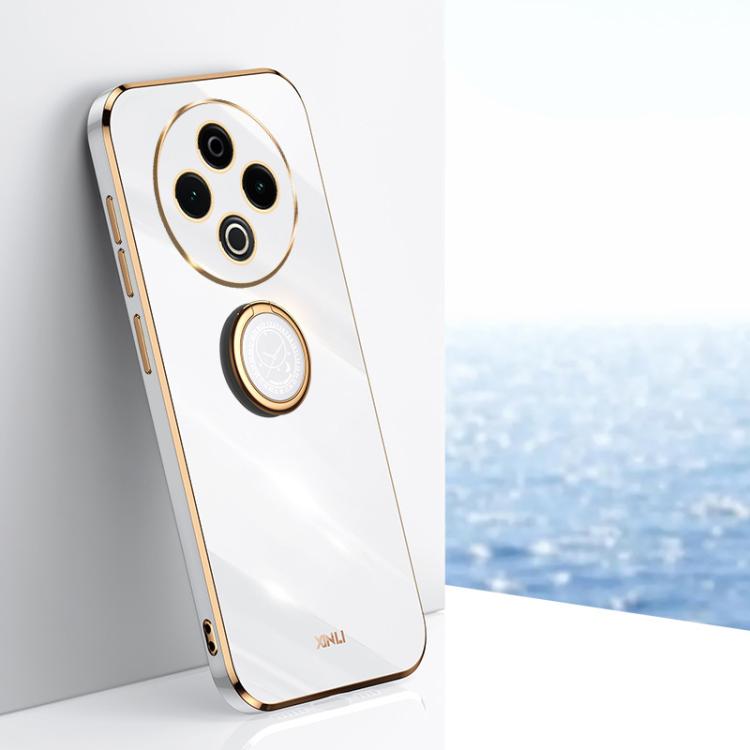 XINLI custodia per telefono in TPU elettrolitico con bordo dritto 6D con supporto per anello, For vivo Y50 5G, For vivo Y500 5G, For vivo V60 5G Global