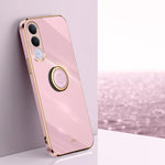 XINLI custodia per telefono in TPU elettrolitico con bordo dritto 6D con supporto per anello, For vivo Y600 Pro 5G, For vivo V70 FE 5G, For vivo X300 Ultra