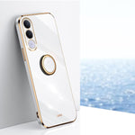 XINLI custodia per telefono in TPU elettrolitico con bordo dritto 6D con supporto per anello, For vivo Y600 Pro 5G, For vivo V70 FE 5G, For vivo X300 Ultra
