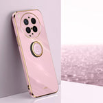 XINLI custodia per telefono in TPU elettrolitico con bordo dritto 6D con supporto per anello, For vivo Y600 Pro 5G, For vivo V70 FE 5G, For vivo X300 Ultra