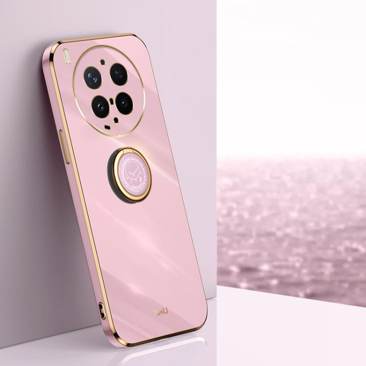 XINLI custodia per telefono in TPU elettrolitico con bordo dritto 6D con supporto per anello, For vivo Y600 Pro 5G, For vivo V70 FE 5G, For vivo X300 Ultra