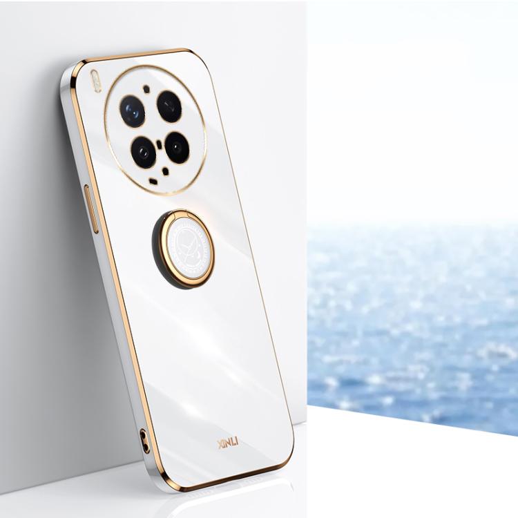 XINLI custodia per telefono in TPU elettrolitico con bordo dritto 6D con supporto per anello, For vivo Y600 Pro 5G, For vivo V70 FE 5G, For vivo X300 Ultra
