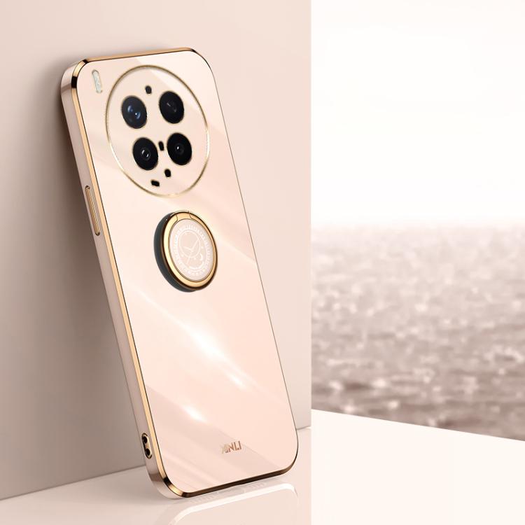 XINLI custodia per telefono in TPU elettrolitico con bordo dritto 6D con supporto per anello, For vivo Y600 Pro 5G, For vivo V70 FE 5G, For vivo X300 Ultra