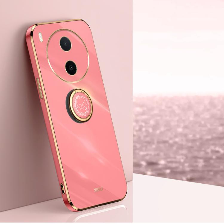 XINLI custodia per telefono in TPU elettrolitico con bordo dritto 6D con supporto per anello, For vivo Y600 Pro 5G, For vivo V70 FE 5G, For vivo X300 Ultra