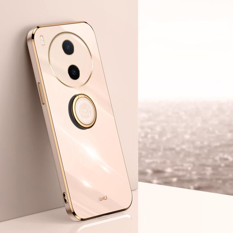 XINLI custodia per telefono in TPU elettrolitico con bordo dritto 6D con supporto per anello, For vivo Y600 Pro 5G, For vivo V70 FE 5G, For vivo X300 Ultra