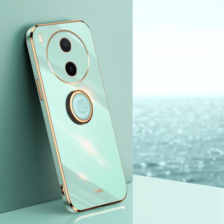 XINLI custodia per telefono in TPU elettrolitico con bordo dritto 6D con supporto per anello, For vivo Y600 Pro 5G, For vivo V70 FE 5G, For vivo X300 Ultra