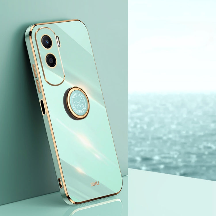 XINLI custodia per telefono in TPU elettrolitico con bordo dritto 6D con supporto per anello, For Honor 90 Pro, For Honor 90, For Honor X50i 5G