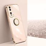 XINLI custodia per telefono in TPU elettrolitico con bordo dritto 6D con supporto per anello, For Honor 90 Pro, For Honor 90, For Honor X50i 5G