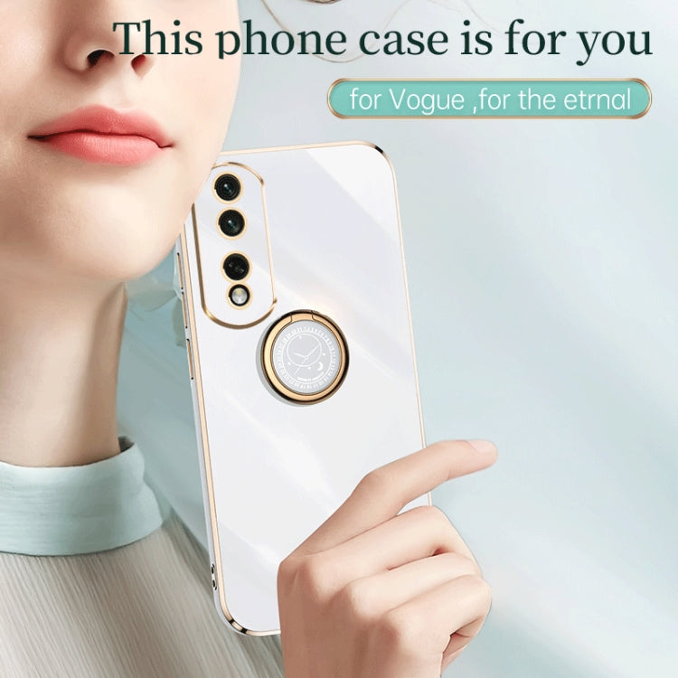 XINLI custodia per telefono in TPU elettrolitico con bordo dritto 6D con supporto per anello, For Honor 90 Pro, For Honor 90, For Honor X50i 5G