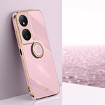 XINLI custodia per telefono in TPU elettrolitico con bordo dritto 6D con supporto per anello, For Honor 100, For Honor X50i+ 5G, For Honor Play 50 Plus 5G