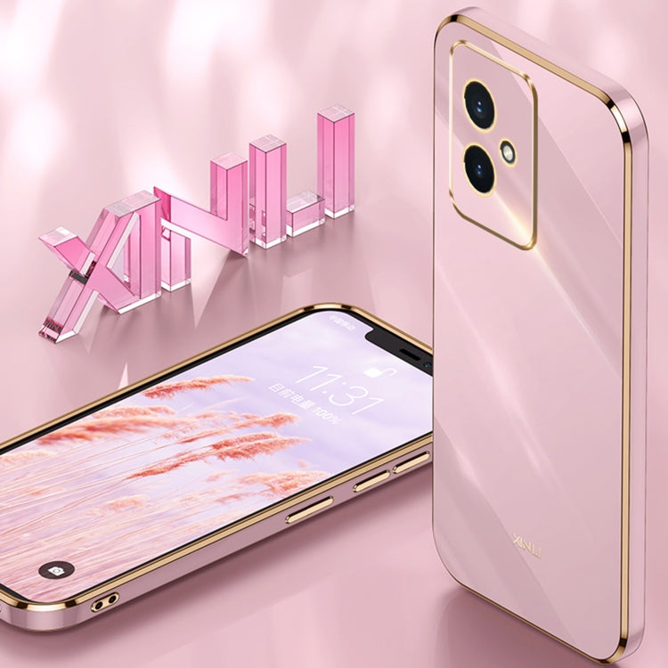 XINLI custodia per telefono in TPU elettrolitico con bordo dritto 6D con supporto per anello, For Honor 100, For Honor X50i+ 5G, For Honor Play 50 Plus 5G