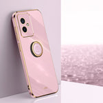 XINLI custodia per telefono in TPU elettrolitico con bordo dritto 6D con supporto per anello, For Honor 100, For Honor X50i+ 5G, For Honor Play 50 Plus 5G