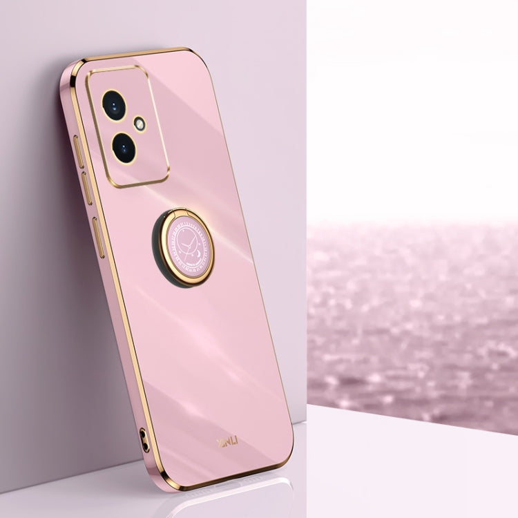 XINLI custodia per telefono in TPU elettrolitico con bordo dritto 6D con supporto per anello, For Honor 100, For Honor X50i+ 5G, For Honor Play 50 Plus 5G
