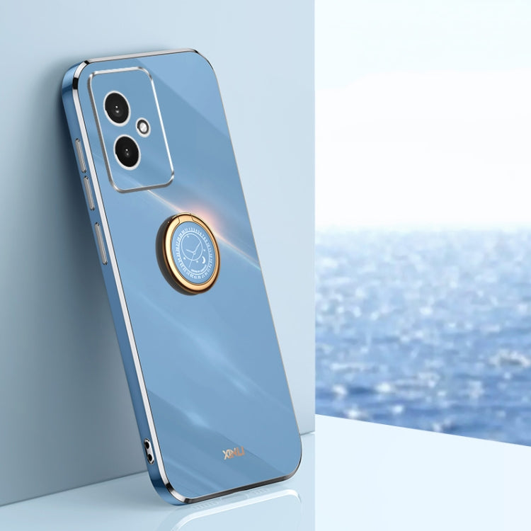 XINLI custodia per telefono in TPU elettrolitico con bordo dritto 6D con supporto per anello, For Honor 100, For Honor X50i+ 5G, For Honor Play 50 Plus 5G