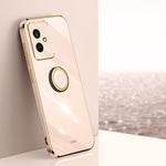 XINLI custodia per telefono in TPU elettrolitico con bordo dritto 6D con supporto per anello, For Honor 100, For Honor X50i+ 5G, For Honor Play 50 Plus 5G