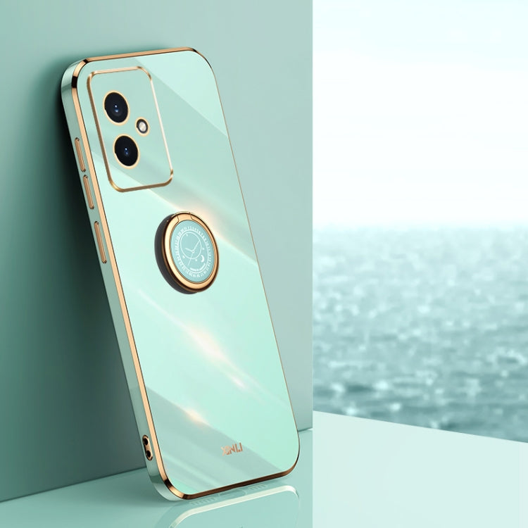 XINLI custodia per telefono in TPU elettrolitico con bordo dritto 6D con supporto per anello, For Honor 100, For Honor X50i+ 5G, For Honor Play 50 Plus 5G