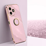 XINLI custodia per telefono in TPU elettrolitico con bordo dritto 6D con supporto per anello, For Honor 100, For Honor X50i+ 5G, For Honor Play 50 Plus 5G
