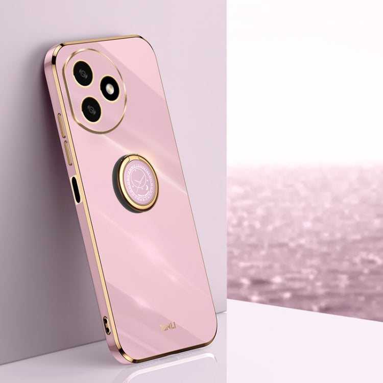 XINLI custodia per telefono in TPU elettrolitico con bordo dritto 6D con supporto per anello, For Honor 100, For Honor X50i+ 5G, For Honor Play 50 Plus 5G