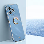 XINLI custodia per telefono in TPU elettrolitico con bordo dritto 6D con supporto per anello, For Honor 100, For Honor X50i+ 5G, For Honor Play 50 Plus 5G