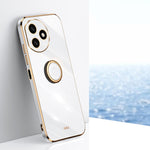 XINLI custodia per telefono in TPU elettrolitico con bordo dritto 6D con supporto per anello, For Honor 100, For Honor X50i+ 5G, For Honor Play 50 Plus 5G