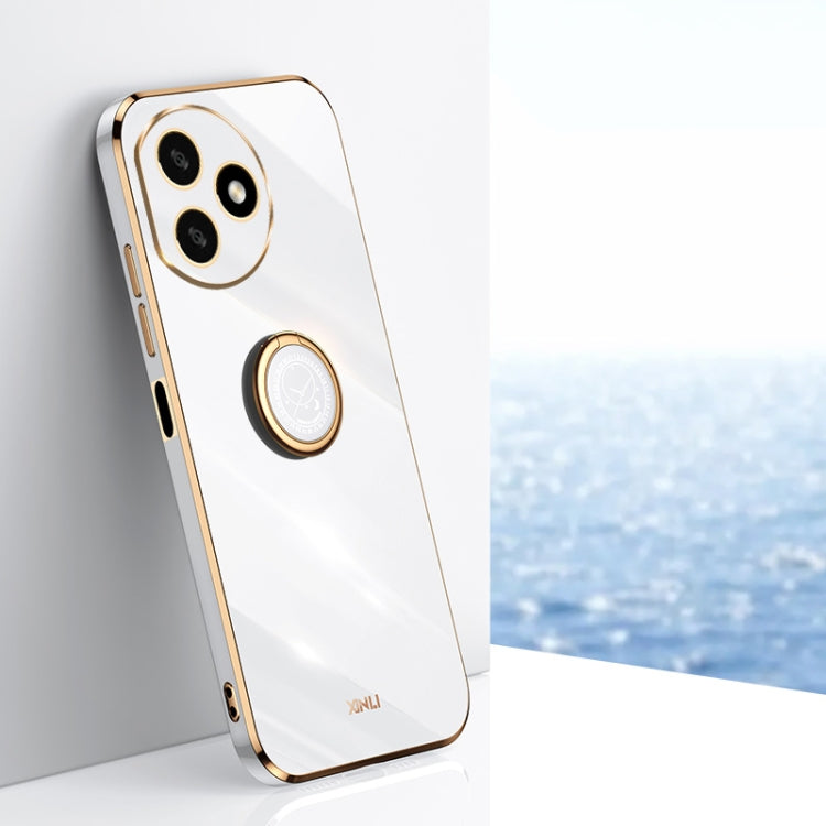 XINLI custodia per telefono in TPU elettrolitico con bordo dritto 6D con supporto per anello, For Honor 100, For Honor X50i+ 5G, For Honor Play 50 Plus 5G