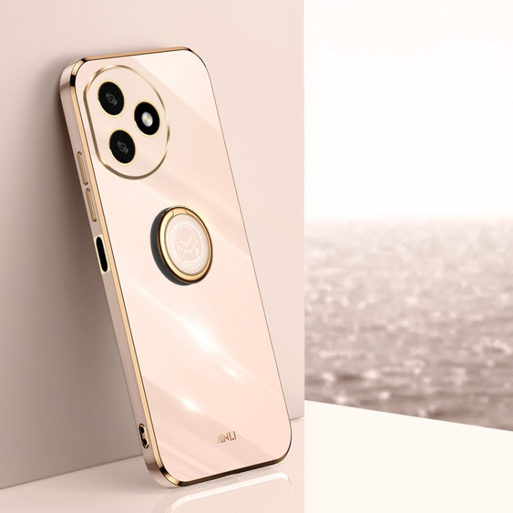 XINLI custodia per telefono in TPU elettrolitico con bordo dritto 6D con supporto per anello, For Honor 100, For Honor X50i+ 5G, For Honor Play 50 Plus 5G