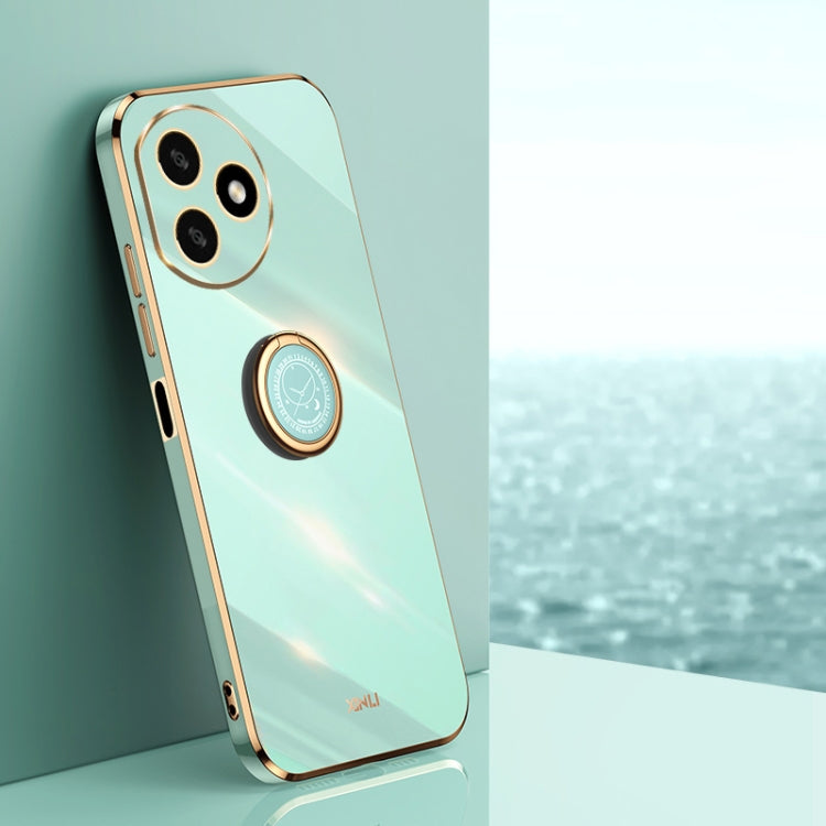 XINLI custodia per telefono in TPU elettrolitico con bordo dritto 6D con supporto per anello, For Honor 100, For Honor X50i+ 5G, For Honor Play 50 Plus 5G