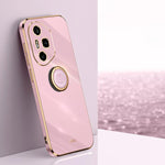 XINLI custodia per telefono in TPU elettrolitico con bordo dritto 6D con supporto per anello, For Honor 400 Global 156.5mm, For Honor 300 Pro, For Honor 300
