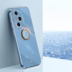 XINLI custodia per telefono in TPU elettrolitico con bordo dritto 6D con supporto per anello, For Honor 400 Global 156.5mm, For Honor 300 Pro, For Honor 300