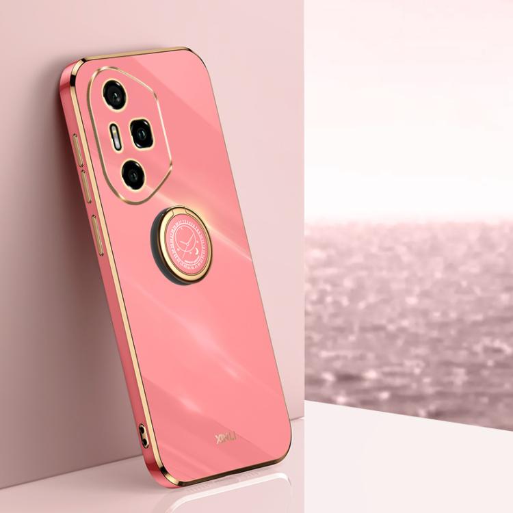 XINLI custodia per telefono in TPU elettrolitico con bordo dritto 6D con supporto per anello, For Honor 400 Global 156.5mm, For Honor 300 Pro, For Honor 300