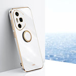 XINLI custodia per telefono in TPU elettrolitico con bordo dritto 6D con supporto per anello, For Honor 400 Global 156.5mm, For Honor 300 Pro, For Honor 300