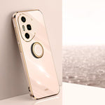 XINLI custodia per telefono in TPU elettrolitico con bordo dritto 6D con supporto per anello, For Honor 400 Global 156.5mm, For Honor 300 Pro, For Honor 300