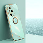 XINLI custodia per telefono in TPU elettrolitico con bordo dritto 6D con supporto per anello, For Honor 400 Global 156.5mm, For Honor 300 Pro, For Honor 300