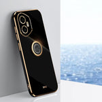 XINLI custodia per telefono in TPU elettrolitico con bordo dritto 6D con supporto per anello, For Honor 400 Global 156.5mm, For Honor 300 Pro, For Honor 300